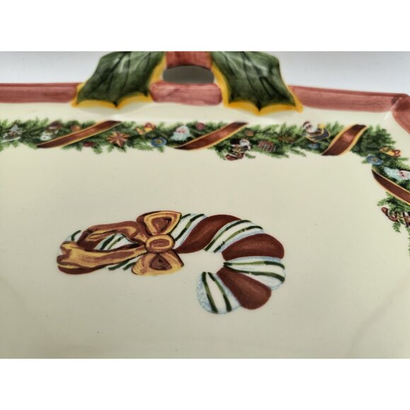 Christopher Radko Christmas Serving Tray Christophers Tree Ceramic Made In Portu - Picture 3 of 6